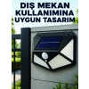 Mey İthalat® Bahçe Balkon Garaj ve Girişler İçin Güneş Enerjili Hareket Sensörlü LED Duvar Lambası