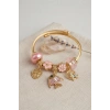 Mey İthalat® Balık Charmlı Pembe Renk Gold Bileklik
