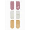 Mey İthalat®   Basic Kaymaz Penye Soket Çorap 3Lü BS10107 Pudra Ekru Somon