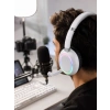 Mey İthalat® Beyaz Kablosuz Bluetooth Kulaklık Mikrofonlu Ergonomik Kulak Üstü Tasarım