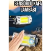 Mey İthalat® Beyaz Led Işık Sensörlü Kafa Lambası Lityum Batarya Led El Fenerli Şarjlı