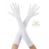 Mey İthalat® Beyaz Renk Dirseğe Kadar Uzun Kumaş Eldiven 40 cm