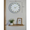 Mey İthalat® Beyaz Zarafet 40 Cm Metal Duvar Saati
