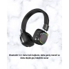 Mey İthalat® Bluetooth 5.3 Rainbow Işıklı Kulak Üstü Kablosuz Kulaklık Yeni Nesil