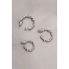 Mey İthalat® Burgu Model Gümüş Metal Küpe Seti