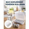 Mey İthalat® Çevre Dostu Metal Buz Küpü ve Kullanışlı Klips Seti Yeni Nesil