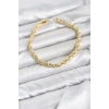 Mey İthalat® CM Burgu Model Gold Renk Pirinç Kadın Bileklik