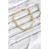 Mey İthalat® CM Kare Halka Model Gold Renk Pirinç Kadın Bileklik