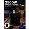 Mey İthalat® Çoklu Priz 8 Çıkışlı 4 USB 2 Type-C Anahtarlı Dikey Priz Kulesi