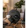 Mey İthalat® Ev Ofis İçin Çoklu Priz 3 Priz 3 USB Type C Güvenli Enerji Yönetimi