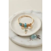 Mey İthalat® Geyik Model Gold Renk Mavi Charmlı Bileklik