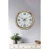 Mey İthalat® Gold Lüks 40 Cm Metal Modern Duvar Saati