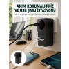 Mey İthalat® Isıya Dayanıklı PC Gövdeli Akım Korumalı Priz 4 USB Yeni Nesil