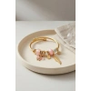 Mey İthalat® Kelebek Model Gold Renk Pembe Charmlı Bileklik