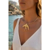 Mey İthalat® Kırlangıç Model Gold Renk Choker Kadın Kolye
