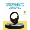 Mey İthalat® Kırmızı Işıklı Oyun Kulaklığı Kablolu Mikrofonlu Profesyonel