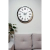 Mey İthalat® Krom Roma Rakamlı 40 Cm Metal Modern Duvar Saati