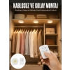 Mey İthalat® Led Lamba 3lü Uzaktan Kumandalı Yapışkanlı Beyaz Işık (Kopya)