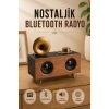 Mey İthalat® Nostaljik Radyo Bluetooth Bağlantılı Şarjlı Yüksek Ses Kaliteli