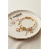 Mey İthalat® Pembe Kalp Model Gold Renk Charmlı Bileklik