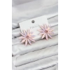 Mey İthalat® Pembe Kristal Taşlı Lotus Model Kadın Küpe