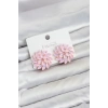 Mey İthalat® Pembe Renk Kristal Taşlı Çiçek Model Kadın Küpe