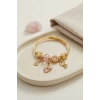 Mey İthalat® Pembe Swan Model Gold Renk Charmlı Bileklik
