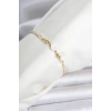 Mey İthalat® Pirinç Gold Renk Çiçek Model Su Yolu Kadın Bileklik