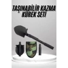 Mey İthalat® Pusulalı Katlanabilen Portatif Çantalı Mini Kazma Kürek Seti