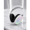 Mey İthalat® RGB Işıklı Mikrofonlu Bluetooth Kulaklık Beyaz Over-Ear Tasarım Type-C Şarjlı