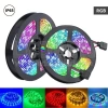 Mey İthalat® Rgb Şerit 5 Metre 16 Renkli Kumandalı Adaptörlü Çift Taraflı Bant