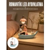 Mey İthalat® Romantik Sandal Üzerinde Çift Figürü LED Gece Lambası Masa Dekoru Yeni Nesil
