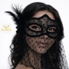 Mey İthalat® Siyah Dantel Tüllü Peçeli Parti Maskesi