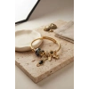 Mey İthalat® Siyah Kedi Model Gold Renk Charmlı Bileklik
