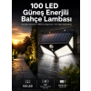 Mey İthalat® Solar Sensörlü Duvar Lambası Bahçe Lambası Parlak Beyaz Işık Suya Dayanıklı