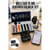 Mey İthalat® Ucuz Kaliteli Yeni Nesil 7 Kordonlu Akıllı Saat ve Kablosuz Bluetooth Kulaklık ANC Özelliği