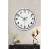 Mey İthalat® White Classic Modern 52 Cm Metal Duvar Saati