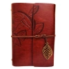 Mey İthalat® Yaprak Desenli Kahverengi Deri Defter