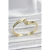 Mey İthalat® Zikzak Model Gold Renk Pirinç Kadın Bileklik