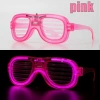 Pembe Led Işıklı Parti Gözlüğü - Neon Glow Şerit Gözlük 3 Modlu