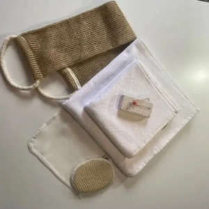 %100 Keten 6lı Banyo Hamam Seti