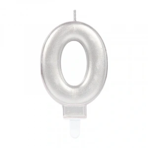 0 Rakam Mum Gümüş Renk