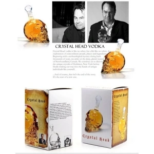 1000 Ml Crystal Head Kuru Kafa İçki Şişesi