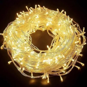 10m 60 LED Pilli 2 Kademeli Gün Işığı Şeffaf Kablo