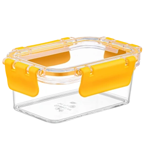 3 Adet Akrilik Saklama Kabı Vakumlu Dikdörtgen Erzak Bakliyat Kabı - 900 Ml