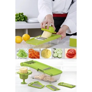 5 Başlıklı Hazneli Kaymaz Rende Jülyen Kesici Patates  Havuç Rendesi