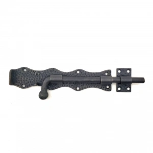 Antika Tarz Dekoratif Pirinç Dövme Kapı Sürgüsü - 20cm, Oksit