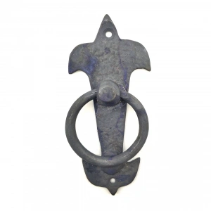 Antika Tarz Dekoratif Pirinç Lale Kapı Halkası - 165x70mm, Oksit