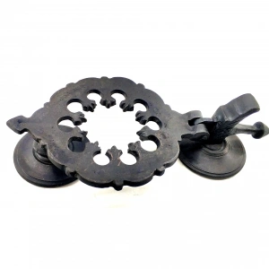 Antika Tarz Dekoratif Pirinç Osmanlı Kapı Tokmağı, Taktak - 265x75mm, Oksit