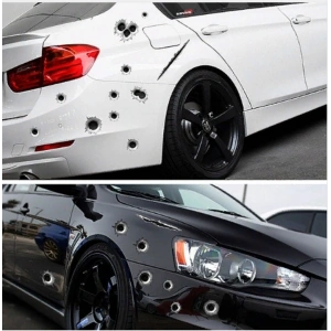 Araç Sticker Mermi Ve Oto Sticker Yara Şeklinde 3d